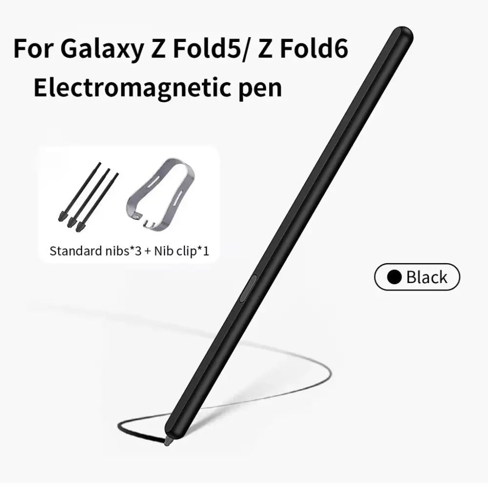 Stylusshop black electromagnetic pen for Galaxy Z Fold5 Z Fold6 with replacement nibs best stylus for Samsung Z Fold3